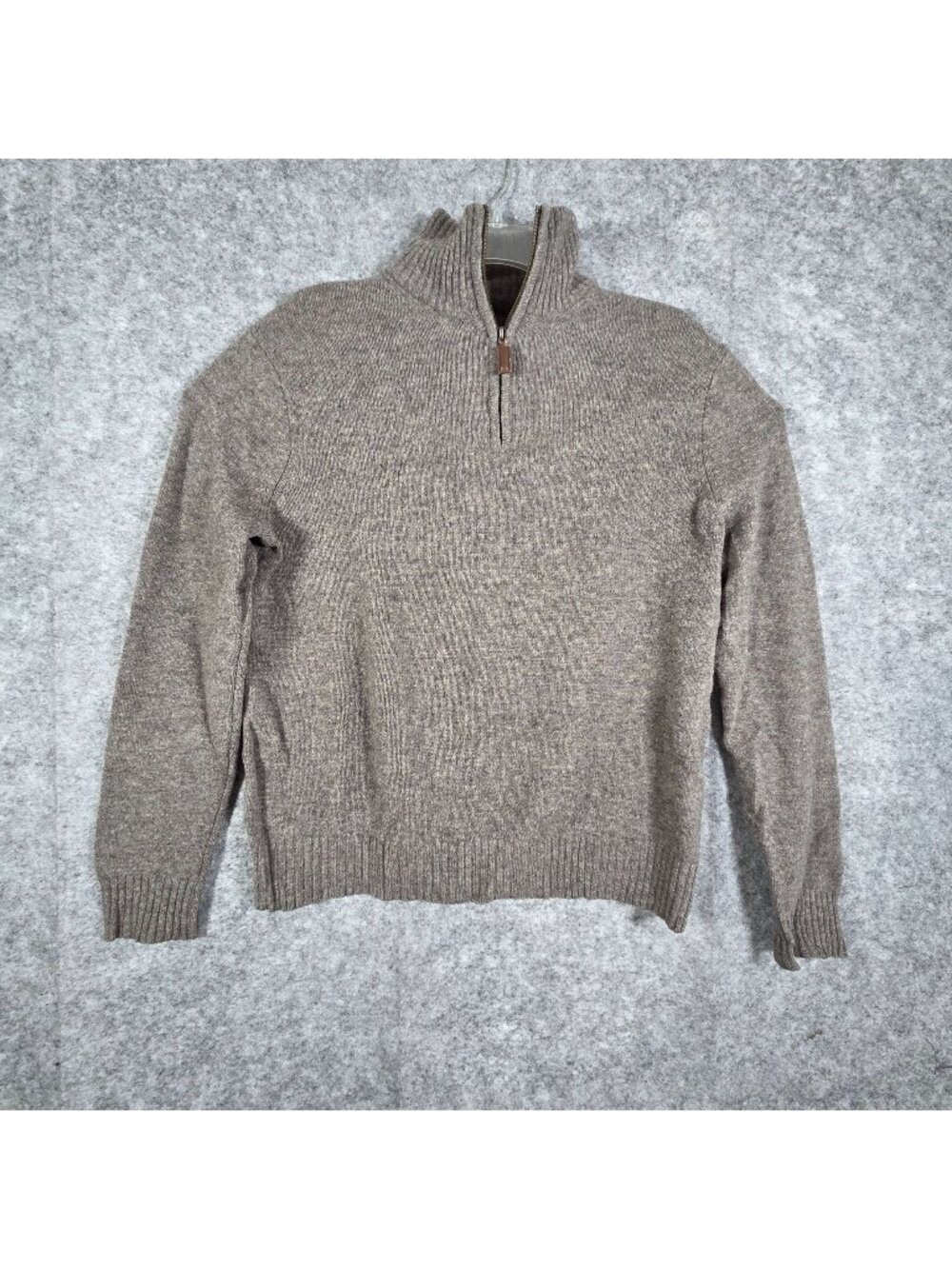 J. CREW Sweater 100% Lambs Wool Slim Quarter Zip Gray Academia Preppy Men's Sz M